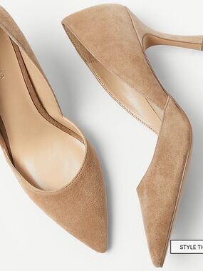 Ann Taylor Azra Posh Camel Suede Pointed Toe Pumps